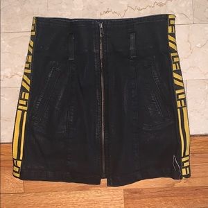 LF Black Waxy Mini Skirt